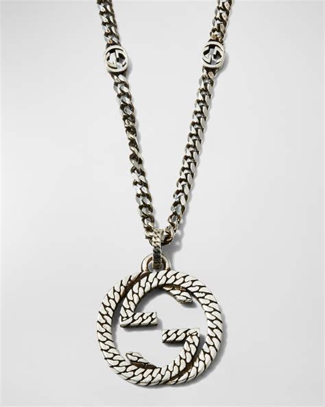 gucci chain mens silver pendant|gucci pendant necklace unisex.